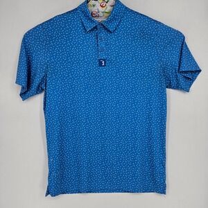 Bogey Bros Polo Shirt Mens Large Short Sleeve Blue Casual Preppy Performance